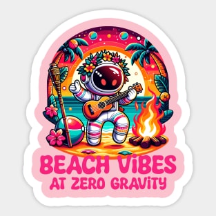 Beach Vibes at Zero Gravity - Astronaut Sticker